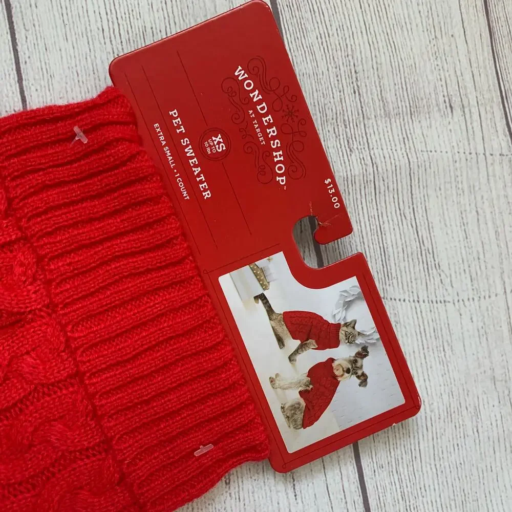 Wondershop at Target Red Knit Pet Sweater Pullover Size XS Up To 10lbs Cat Dog